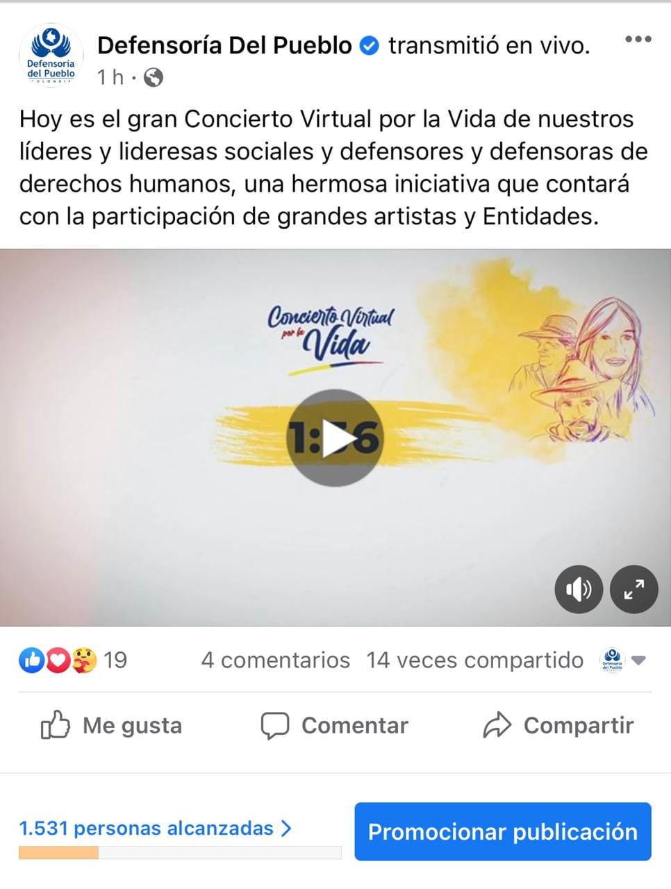 <b>Lidera la Vida / Concierto por la Vida </b> <br/>- Campaña - Producción Audiovisual 5 Defensoria del pueblo