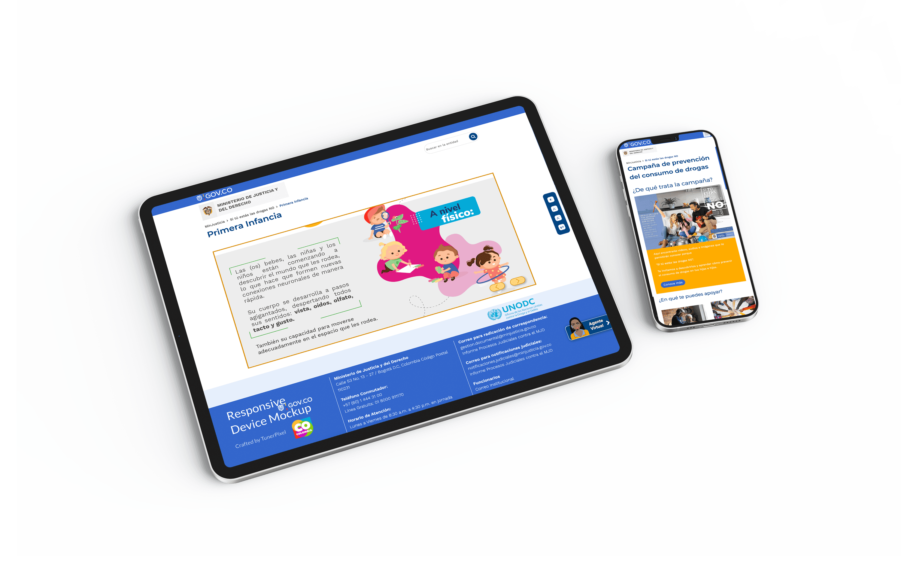 Estrategia digital y plataforma web creada por Autorun para la campaña “Si tú estás, las drogas no” de UNODC, enfocada en prevención del consumo en familias. diseñada e desarrollada por Autorun D+C